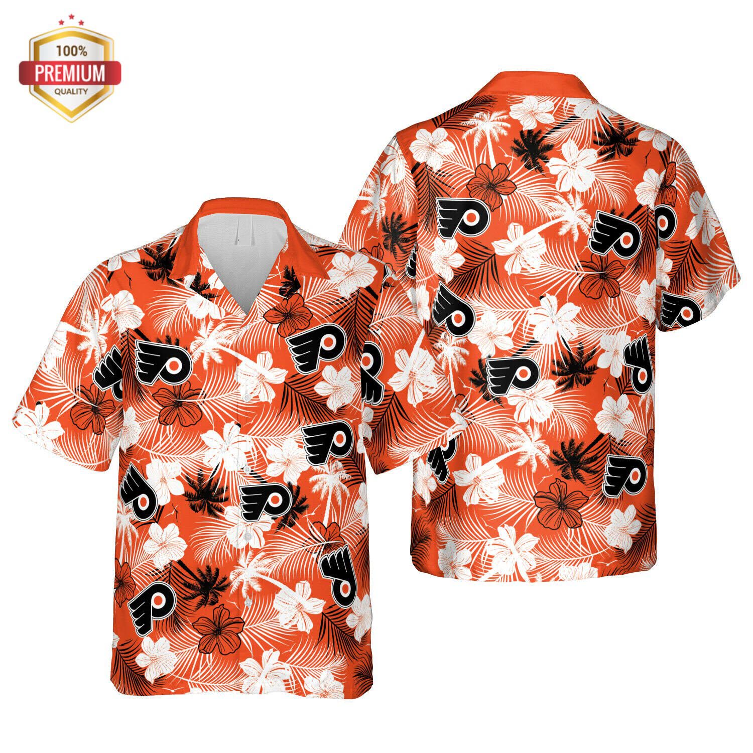 Philadelphia Flyers Hawaii Floral Beach Hawaiian Shirt