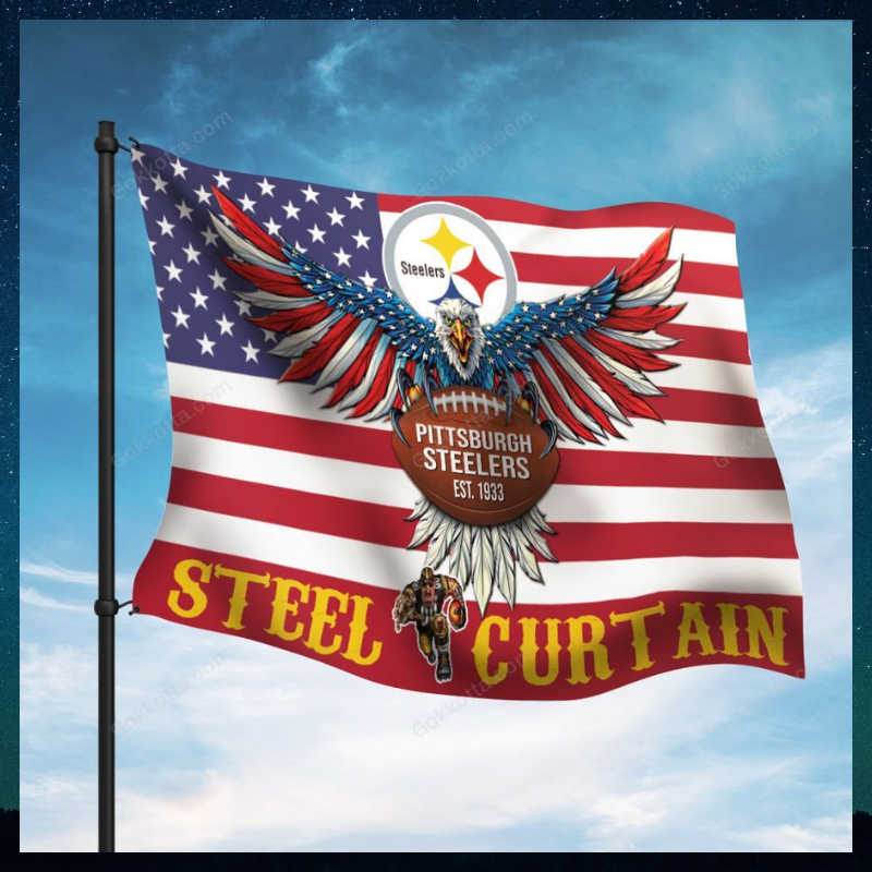 Pittsburgh steelers steel curtain flag
