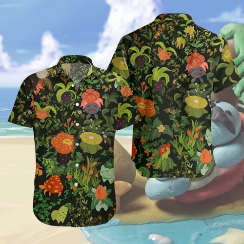 Poke Grass Pokemon Hawaiian Shirt – Teasearch3d 170821