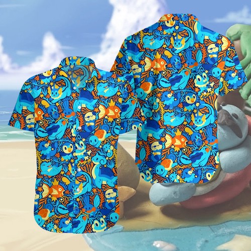 Poke water pokemon tropical hawaiian shirt