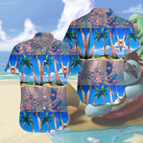 Pokemon Tropical Poke Blue Hawaiian Shirt – Teasearch3d 170821
