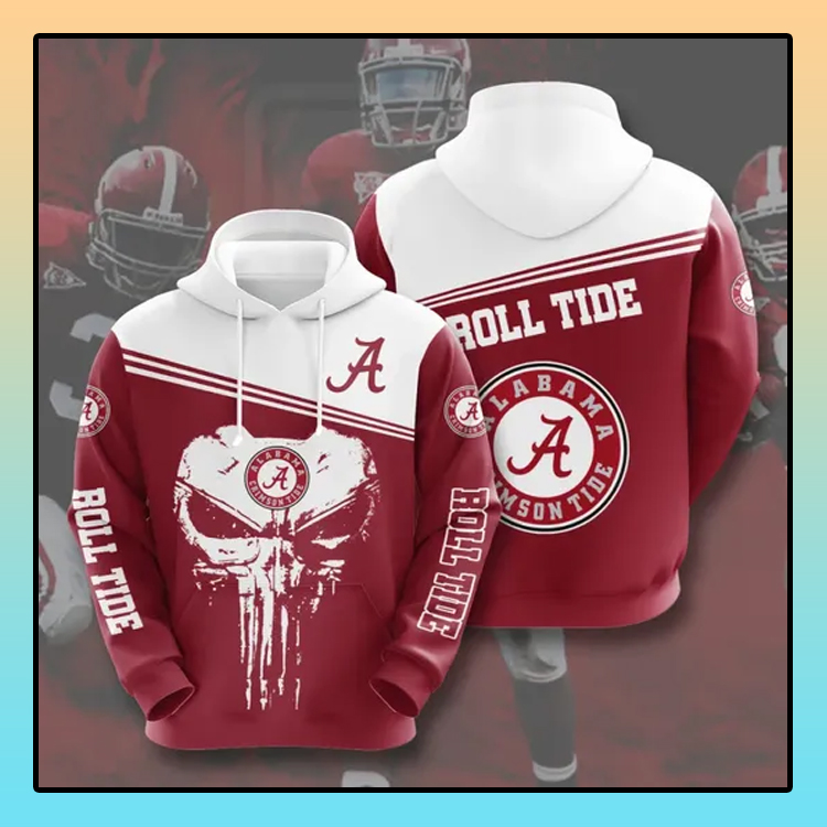 Punisher skull Alabama Crimson Tide All over print 3d hoodie4