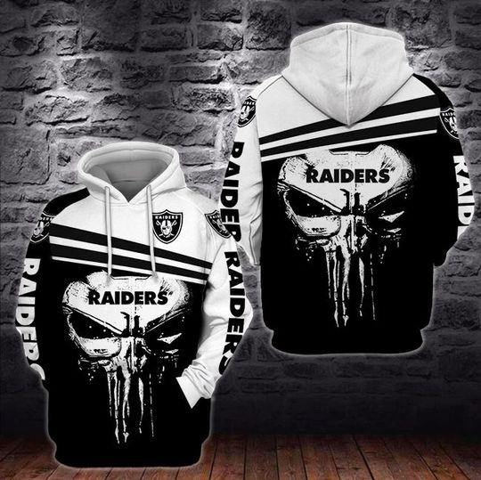 Punisher skull Oakland Raider 3d hoodie