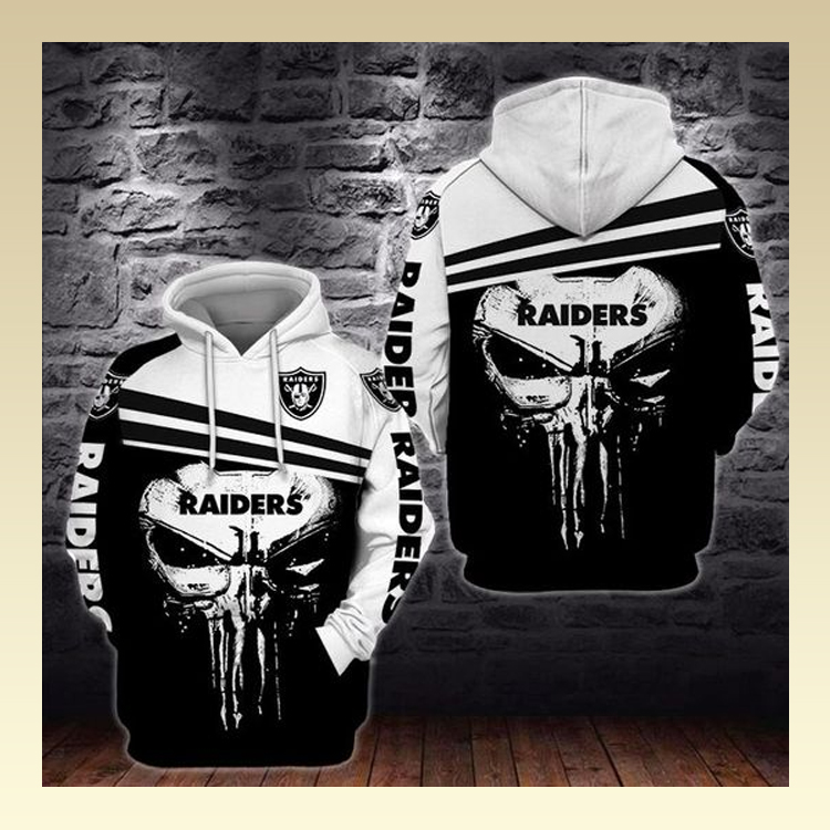 Punisher skull Oakland Raider 3d hoodie1