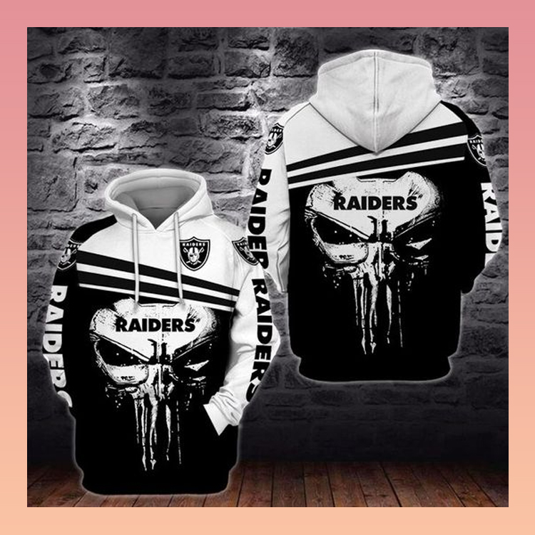 Punisher skull Oakland Raider 3d hoodie2
