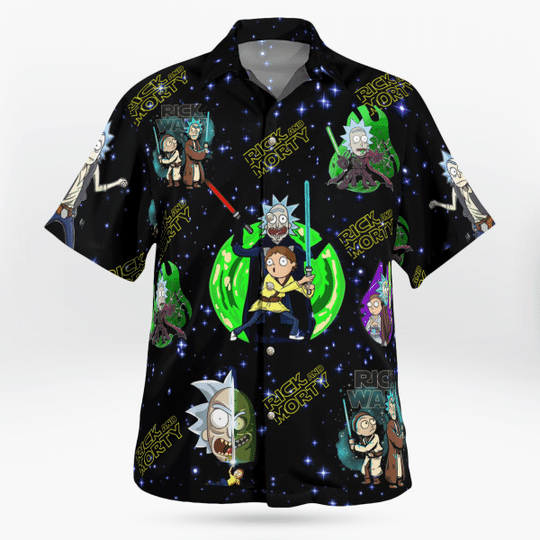 Rick And Morty Star Wars Hawaiian Shirt1