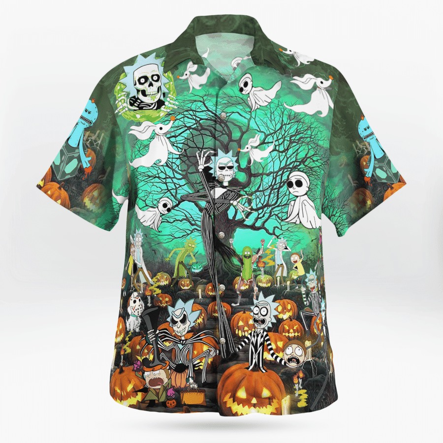 Rick and morty nightmare before christmas hawaiian shirt 1