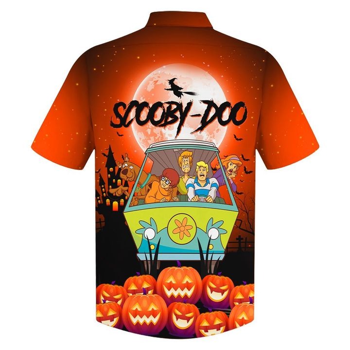Scooby-Doo Halloween Hawaiian Shirt Beach Short Orange 1