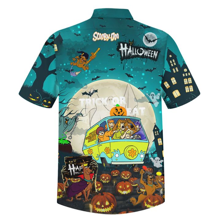 Scooby doo halloween trick or treat hawaiian shirt 1