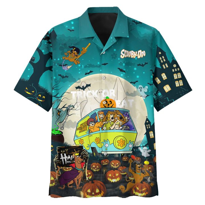 Scooby doo halloween trick or treat hawaiian shirt 2
