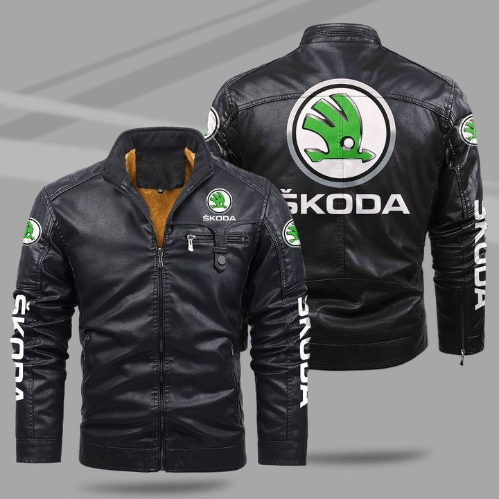 Skoda fleece leather jacket