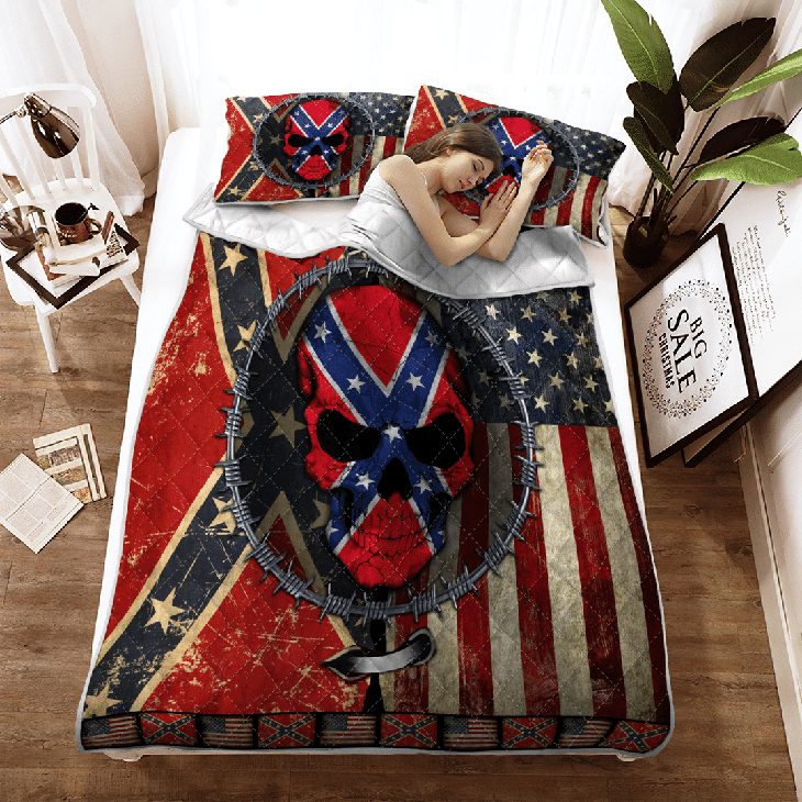 Skull American Flag The Confederate flag Bedding Set – LIMITED EDITION