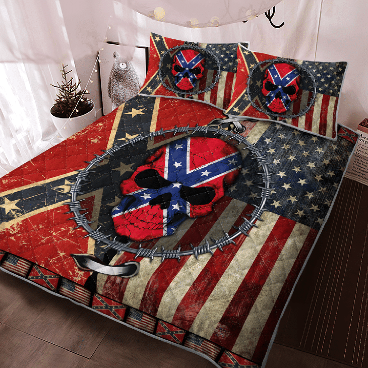 Skull American Flag The Southern Bedding Set3