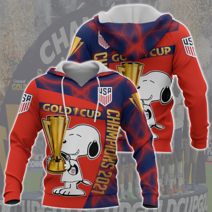 Snoopy Champions 2021 Gold cup 3d hoodie