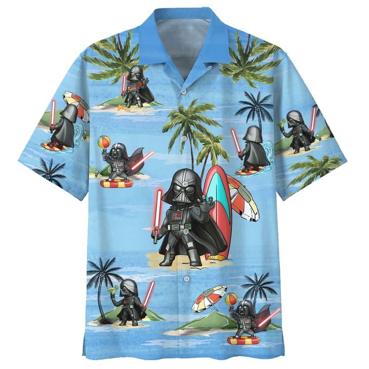 Star Wars Darth Vader Chibi Summer Hawaiian Shirt - Blue
