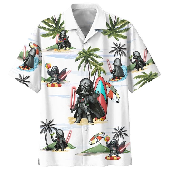 Star Wars Darth Vader Chibi Summer Hawaiian Shirt - White