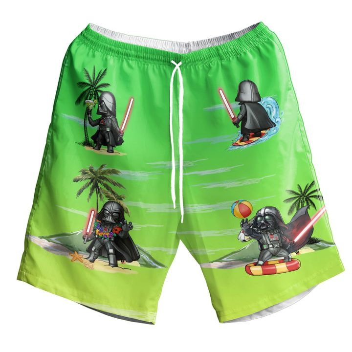 Star Wars Darth Vader Chibi Summer Hawaiian Short - Green