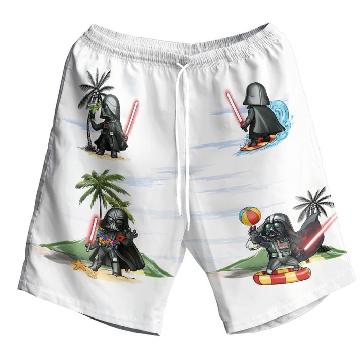 Star Wars Darth Vader Chibi Summer Hawaiian Short - White