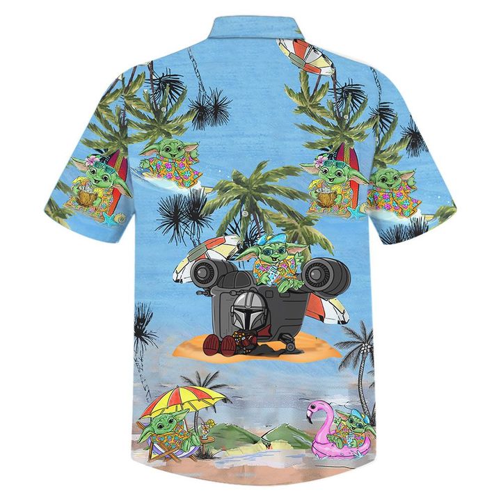 Star wars baby yoda cartoon hawaiian shirt 1