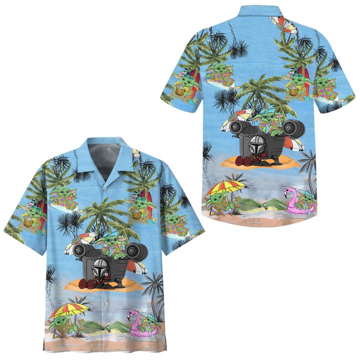 Star wars baby yoda cartoon hawaiian shirt