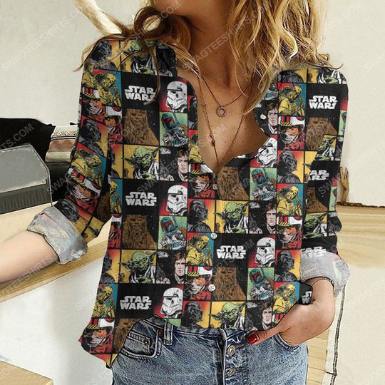 [special edition] Star wars movie fully printed poly cotton casual shirt – Maria