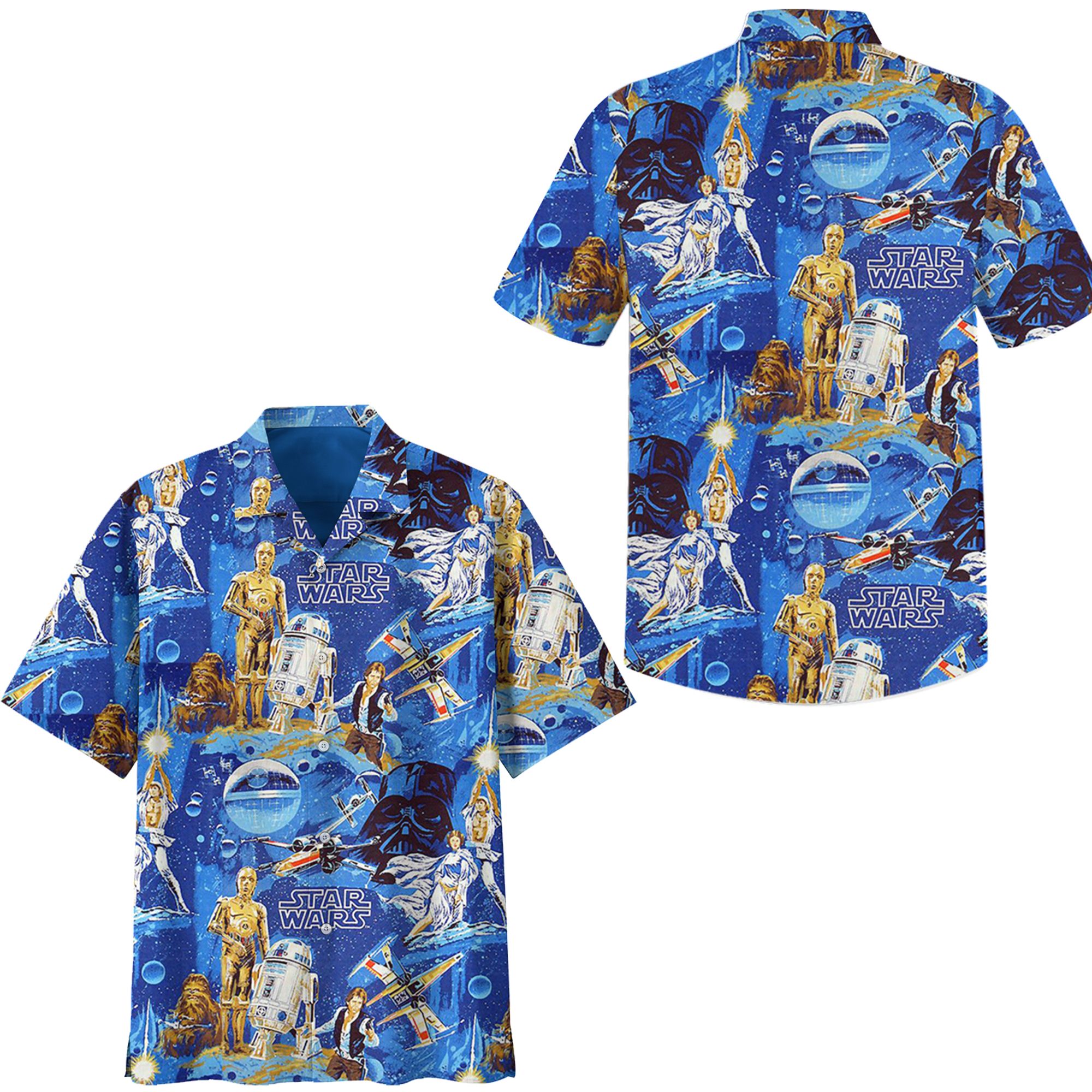 Star wars painting hawaiian shirt