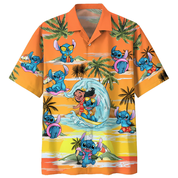 Stitch Summer Time Hawaiian Shirt2