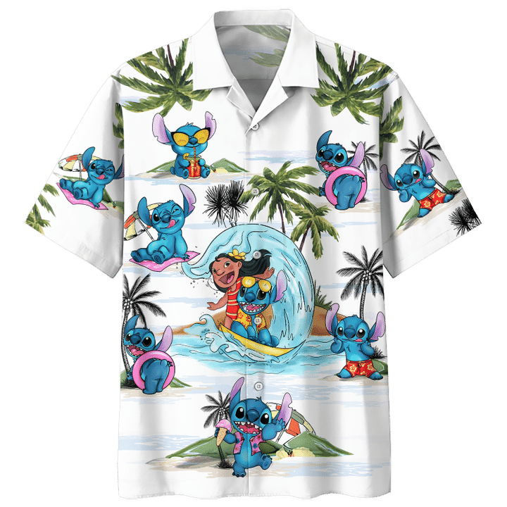 Stitch Summer Time Hawaiian Shirt5