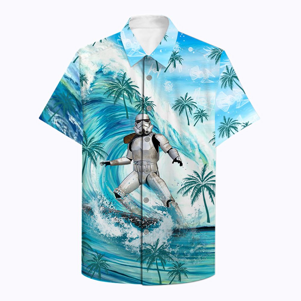 Stormtrooper surfing Hawaiian shirt 2