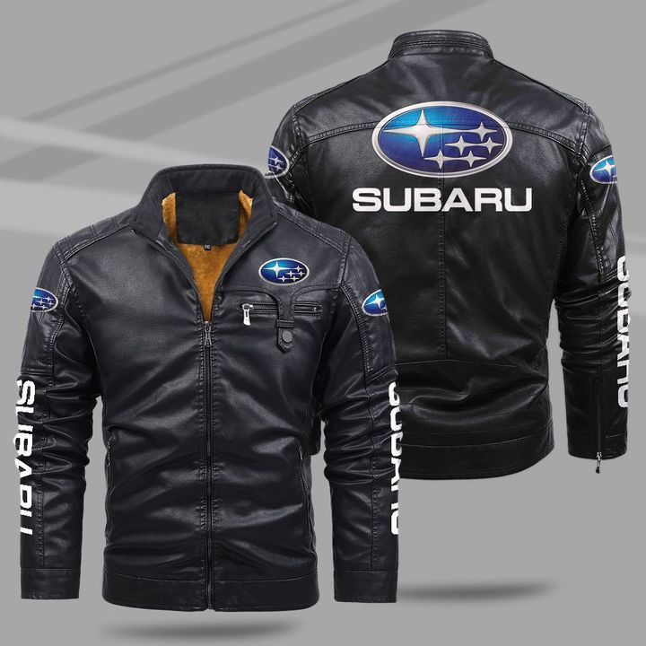 Subaru fleece leather jacket