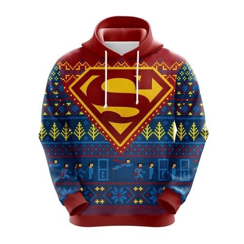 Superman ugly christmas hoodie 1