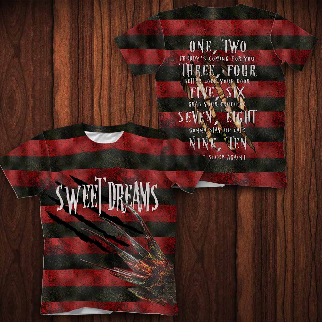 Sweet Dreams One Two Freddy's Coming For You All Over Print T-shirt