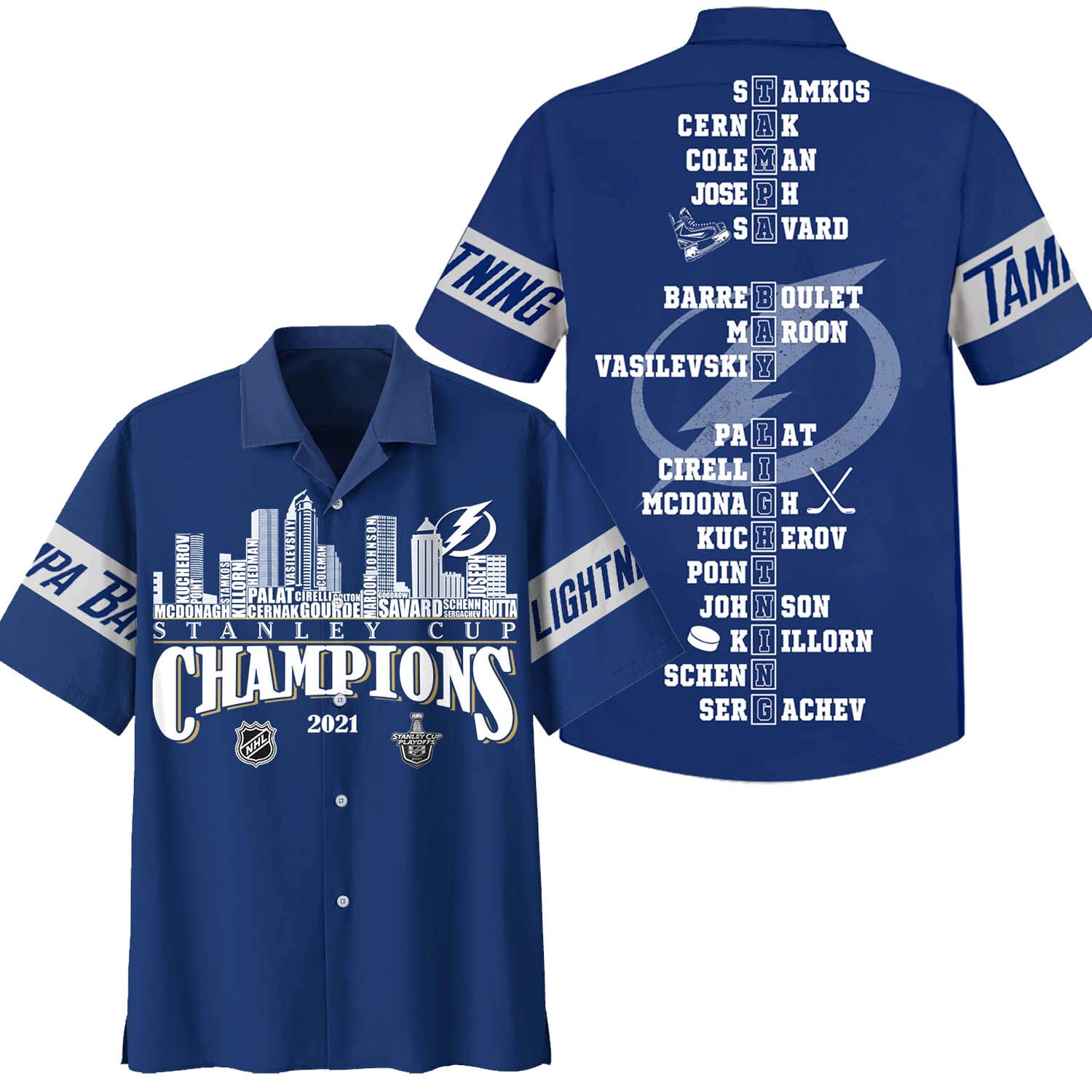 Tampa Bay Lightning NHL Stanley Cup Champions 2021 hawaiian shirt
