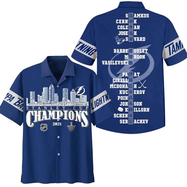 Tampa Bay Lightning stanley cup playoffs champions 2021 hawaiian shirt – Teasearch3d 050821