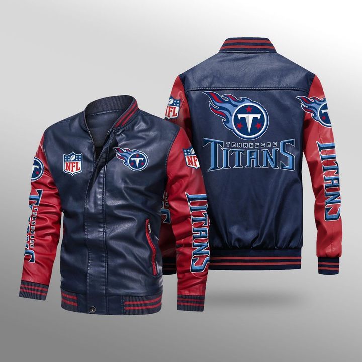 Tennessee Titans Leather Bomber Jacket1