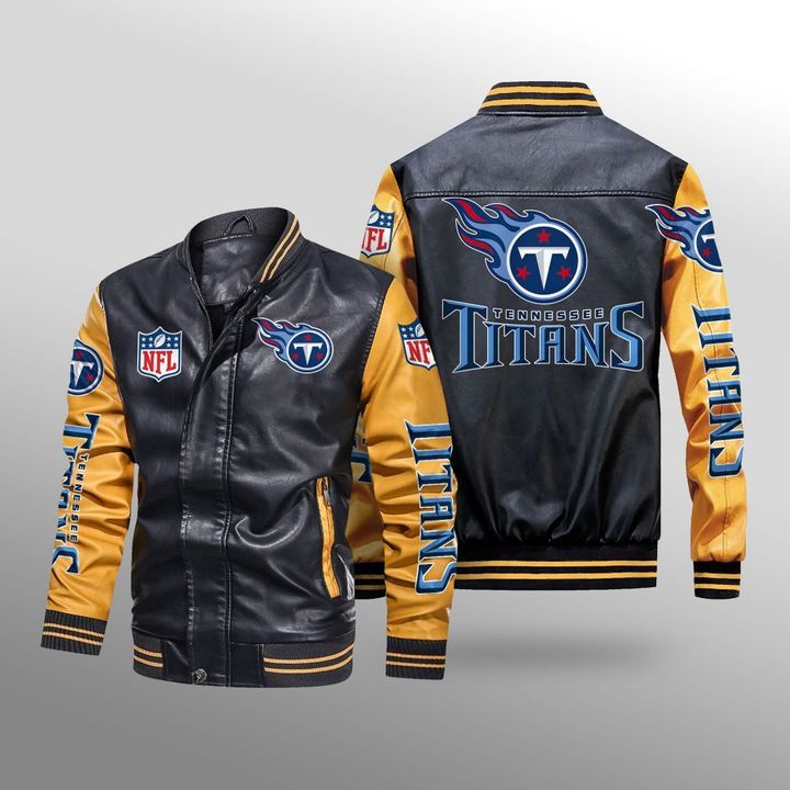 Tennessee Titans Leather Bomber Jacket2