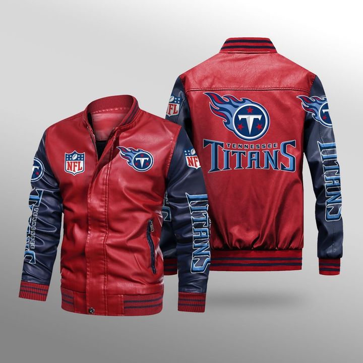 Tennessee Titans Leather Bomber Jacket3