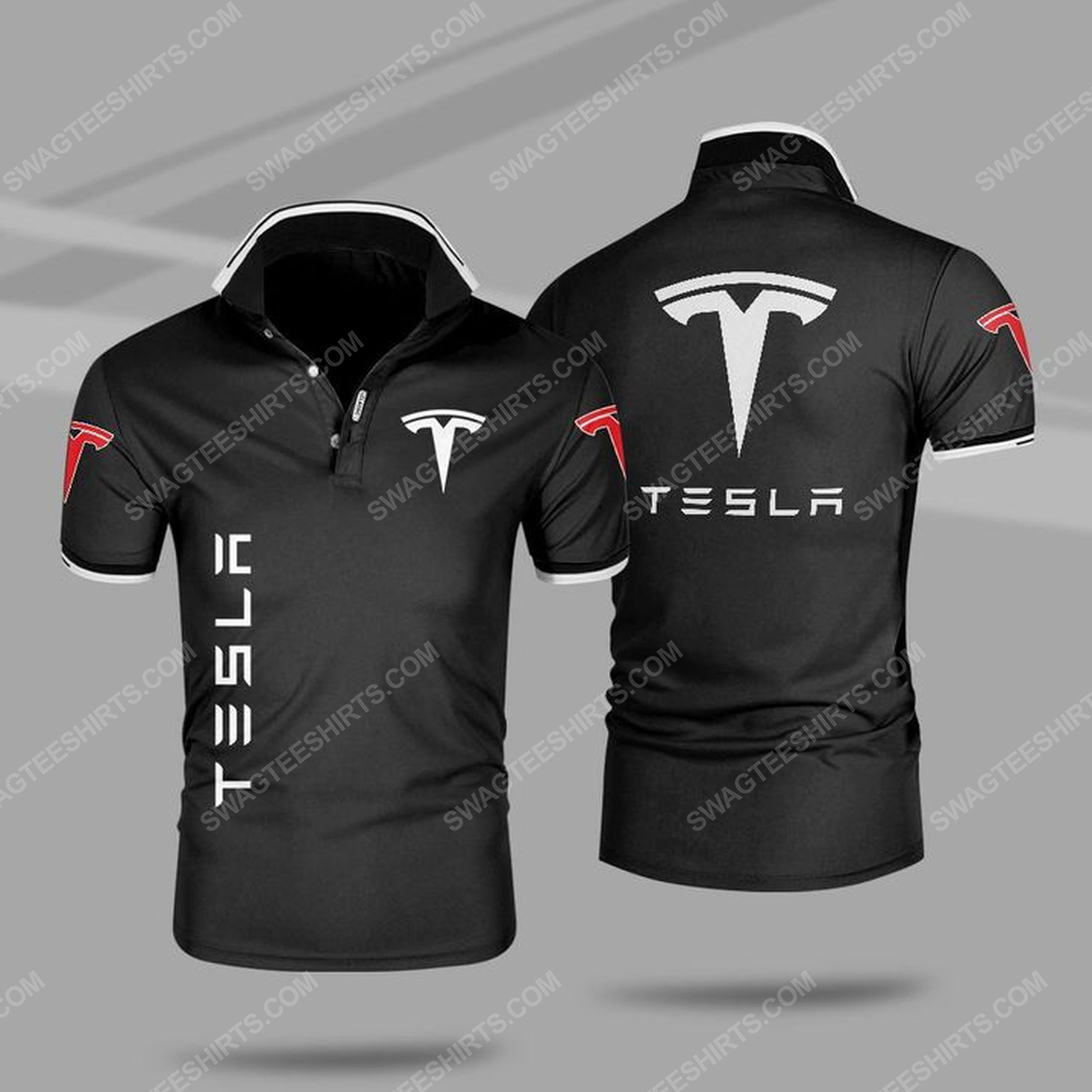 [special edition] The tesla motors symbol all over print polo shirt – maria