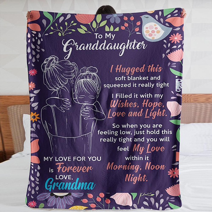 To My Granddauughter Custom Name Blanket 1