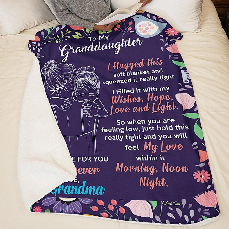 To My Granddauughter Custom Name Blanket 5