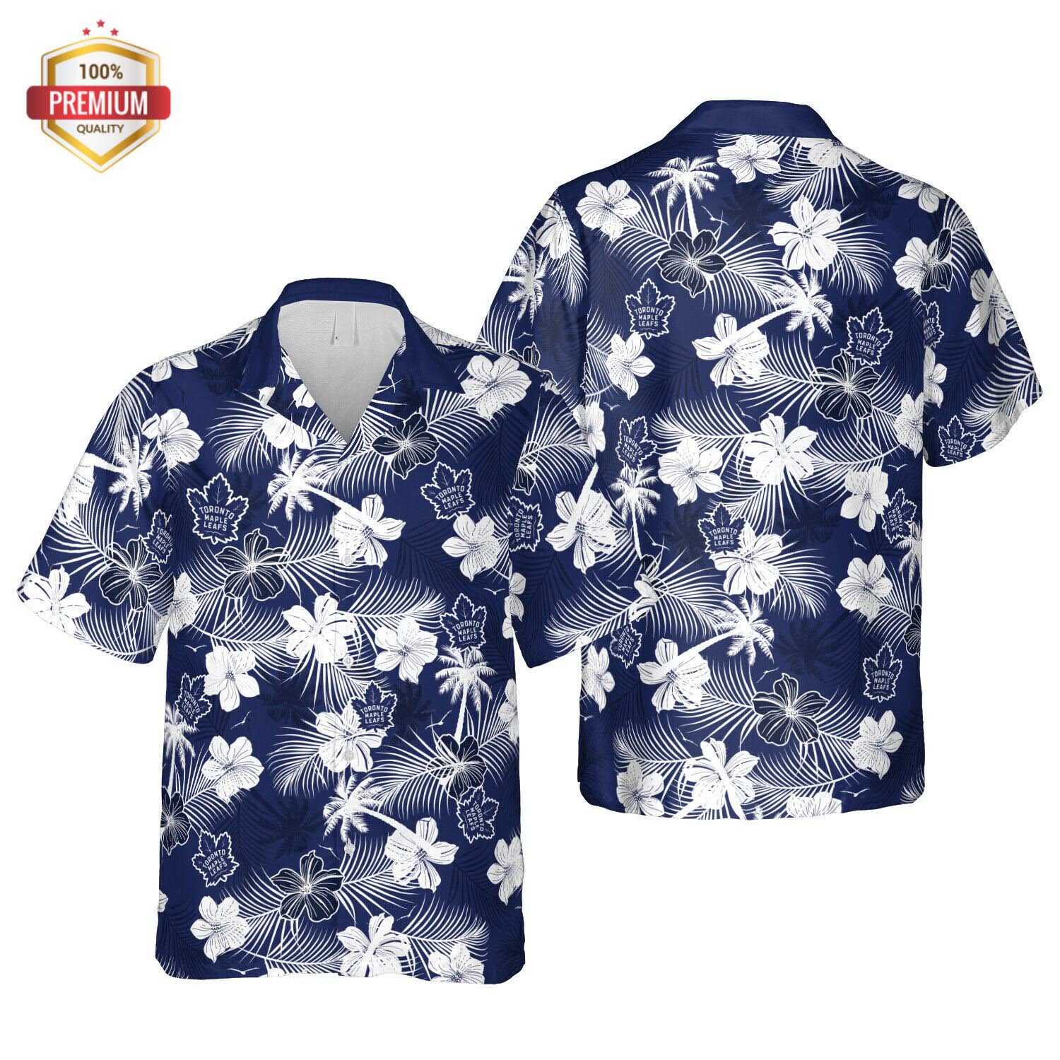 Toronto Maple Hawaii Floral Beach Hawaiian Shirt