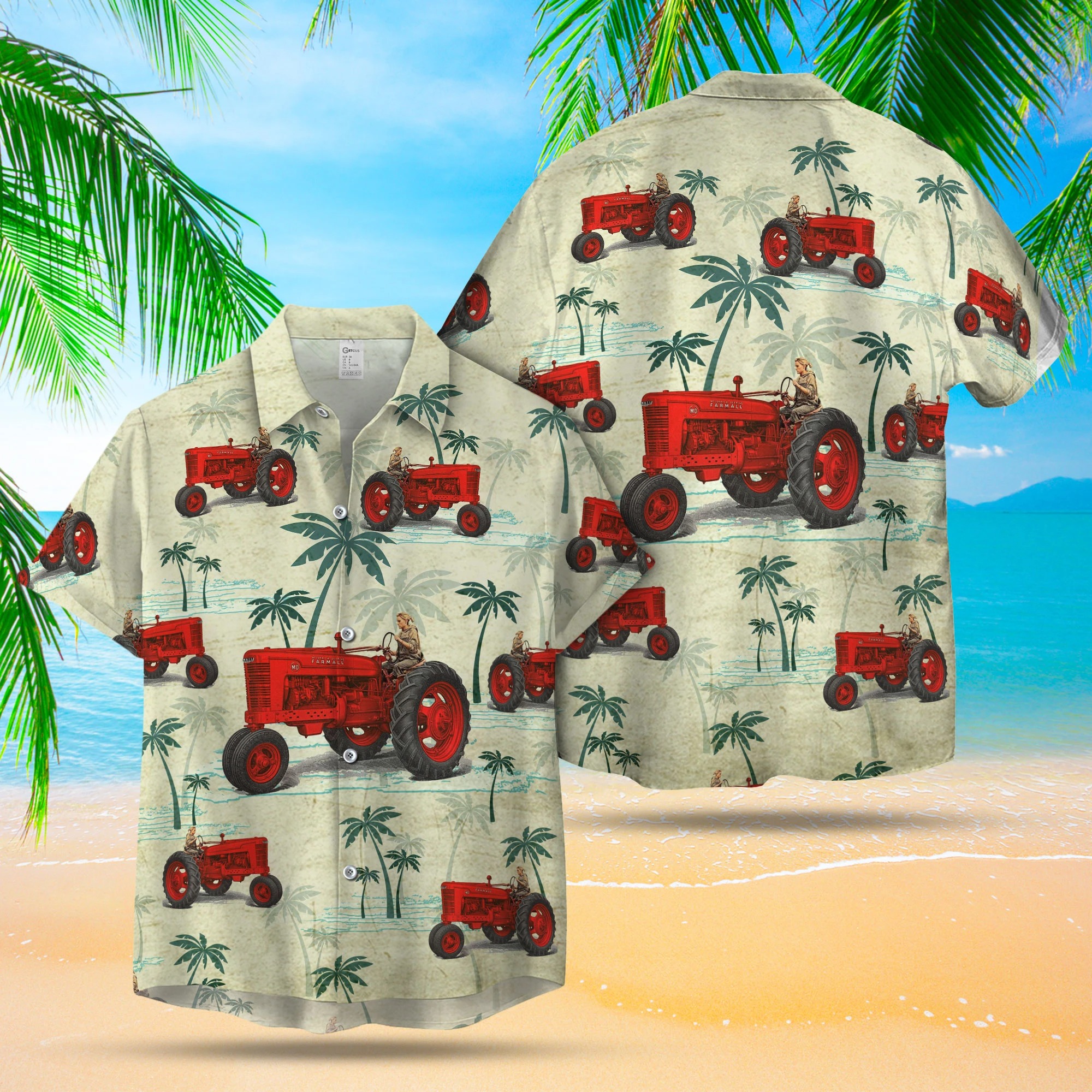 Tractor Coconut Vintage Hawaiian Shirt
