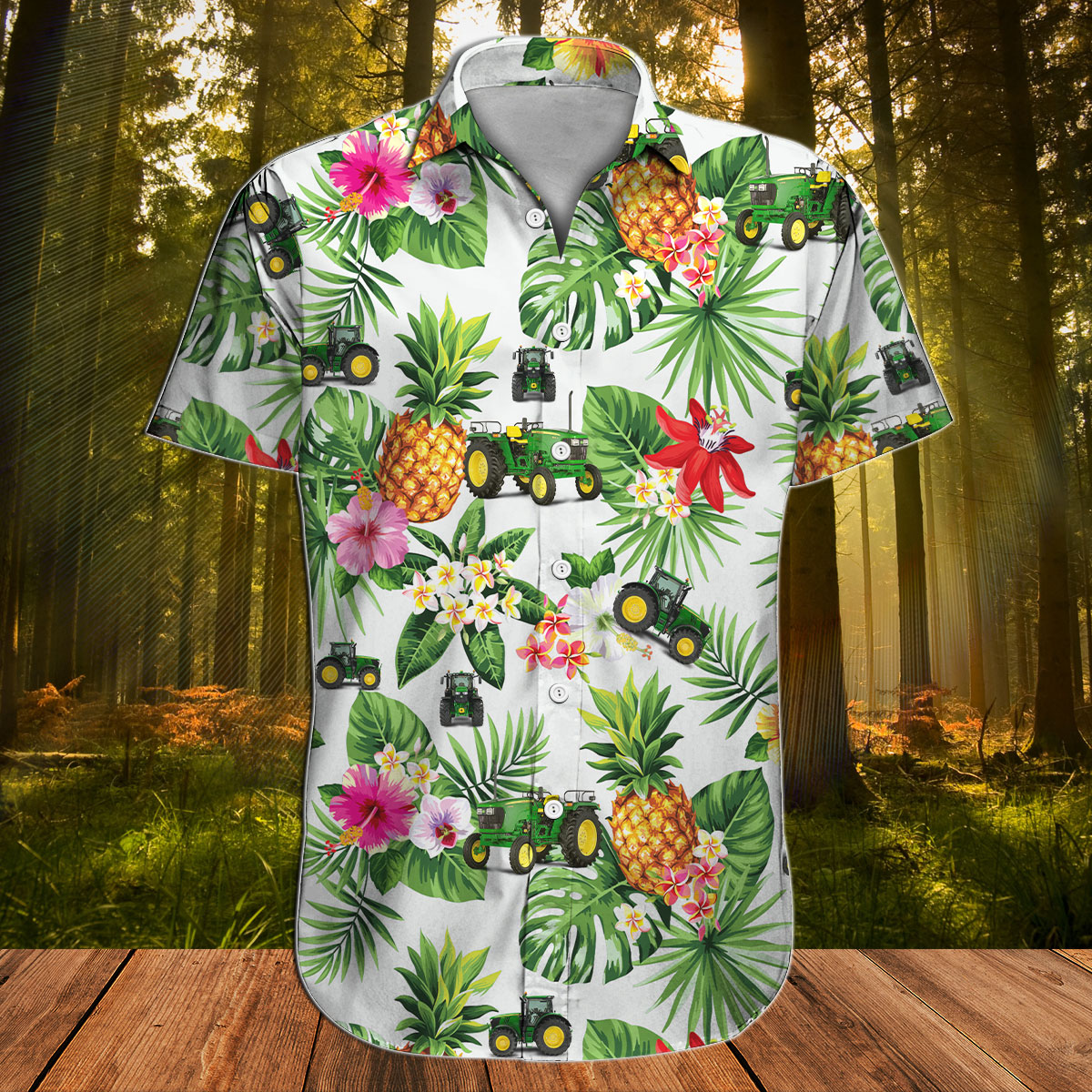 Tractor pineapple hawaiian shirt2