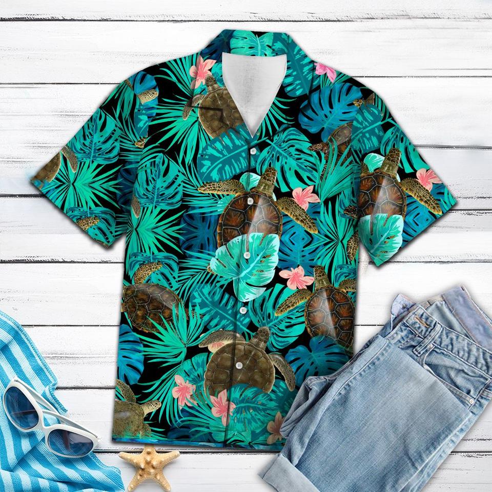 Tropical turtle hawaiian shirt