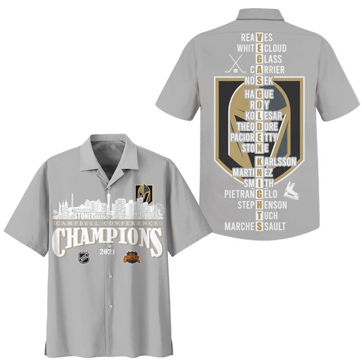 Vegas Golden Knights NHL hawaiian shirt - Grey