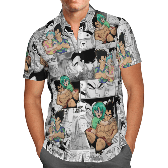 Vegeta & Bunma Love Story hawaiian shirt1