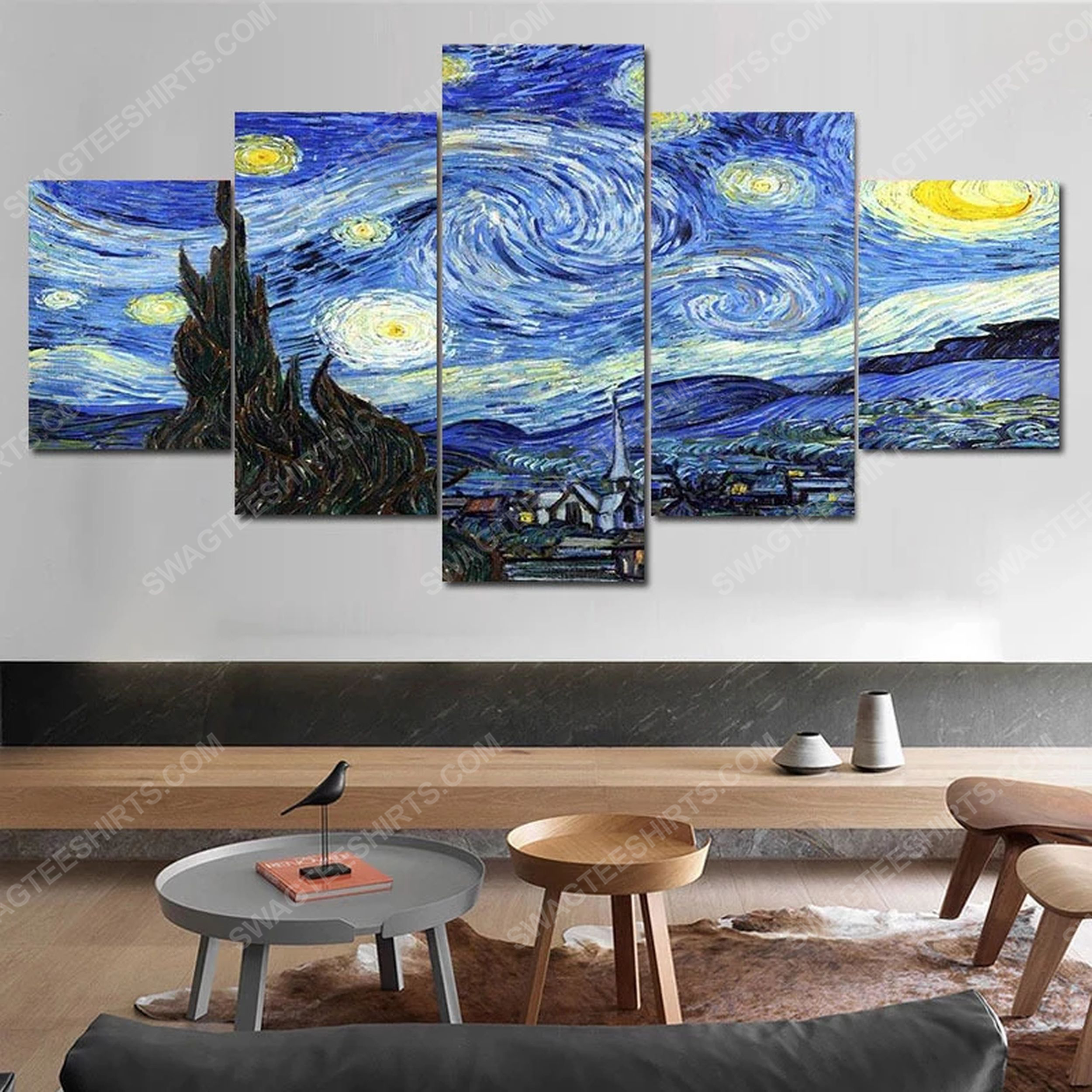 Vincent van gogh starry night print painting canvas wall art home decor