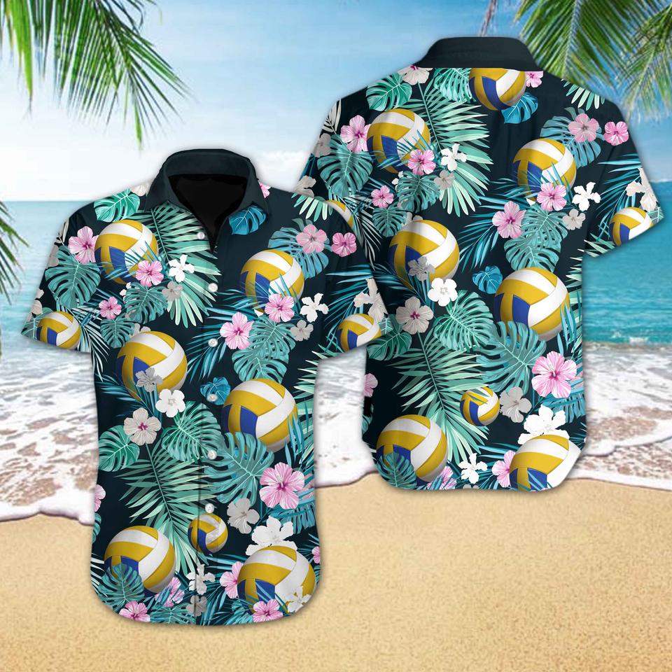 Volleyball flower hawaiian shirt
