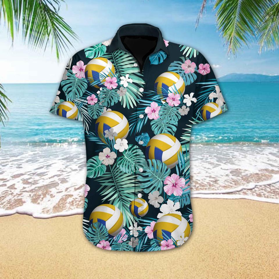 Volleyball flower hawaiian shirt2
