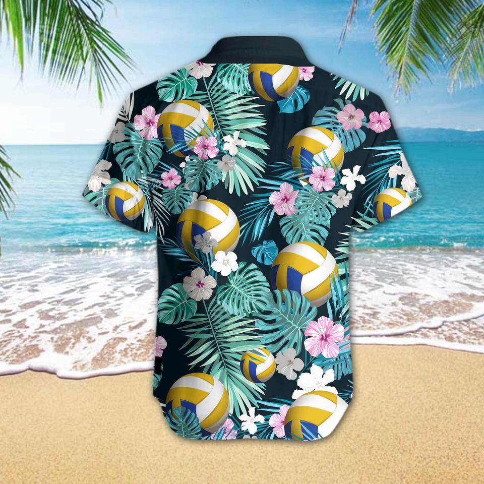 Volleyball flower hawaiian shirt3